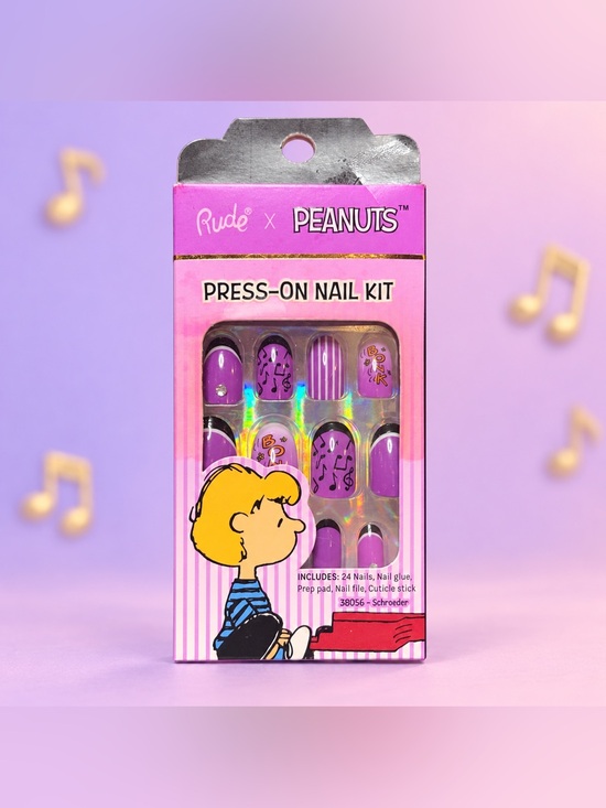 RUDE Other - Rude x Peanuts Schroeder Press-On Nail Kit Purple Music Nails NIB